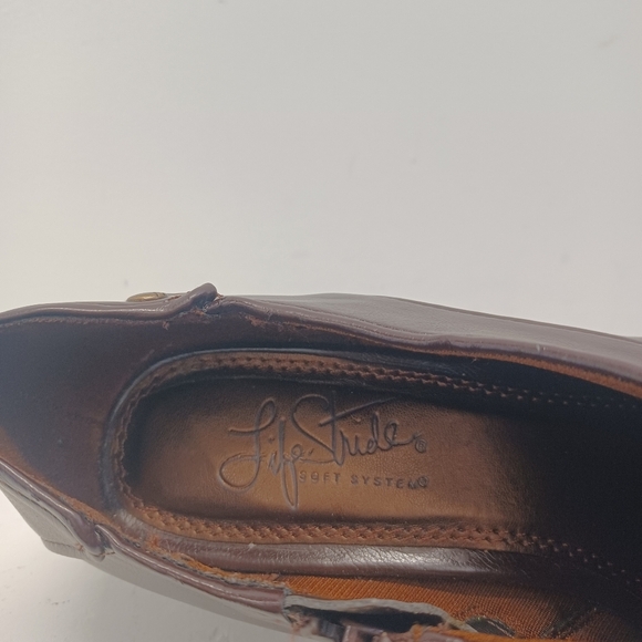 Life Stride Soft Systems Shoes Women's Size 8M Brown Zipper Block Heel Loafers - Picture 6 of 9